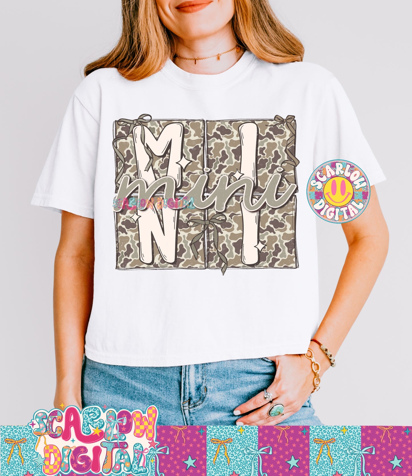 Camo Bow Mini PNG Digital Design