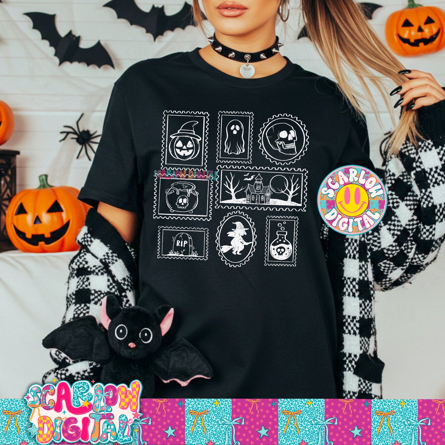 Spooky Stamps PNG Digital Design