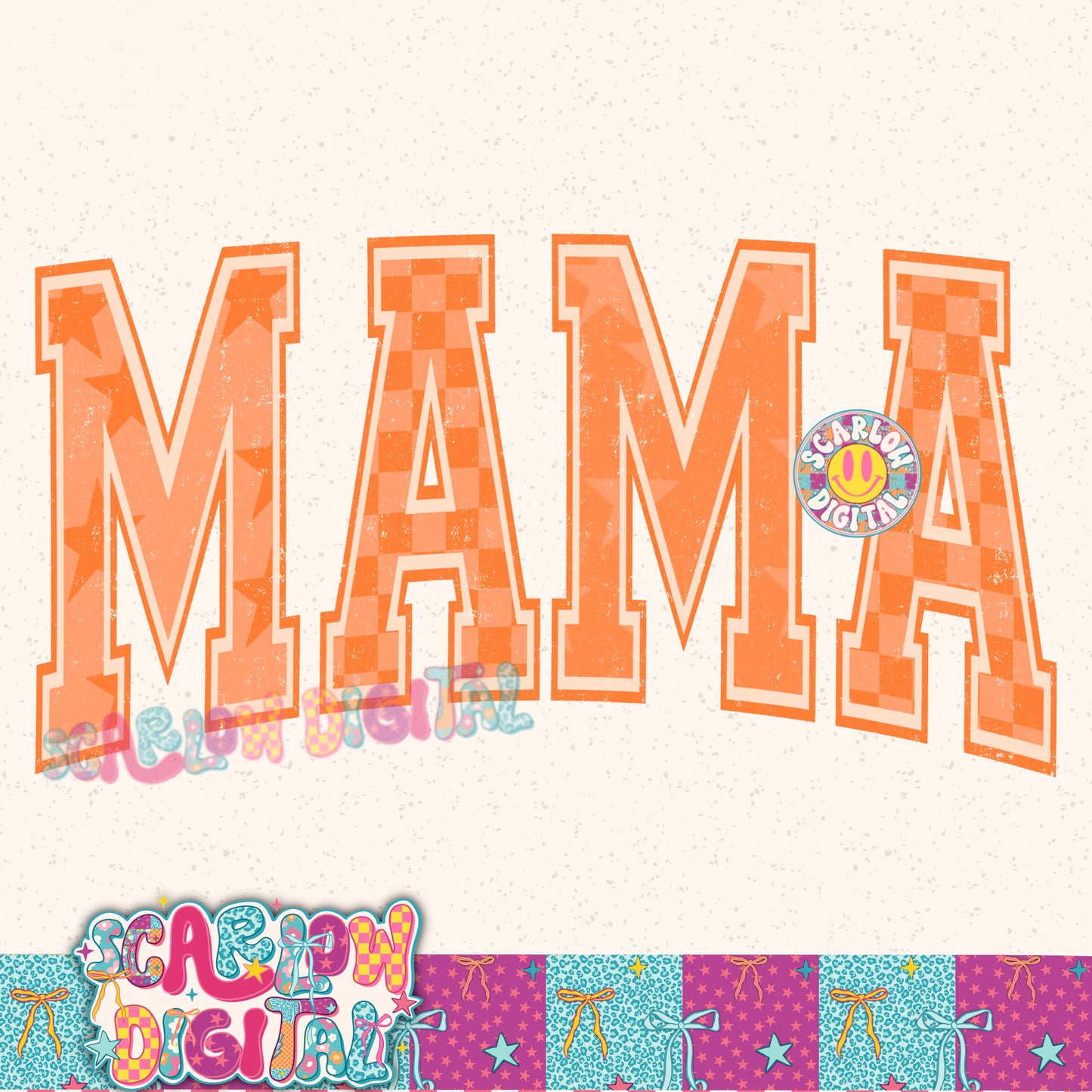 Orange Mama PNG Digital Design