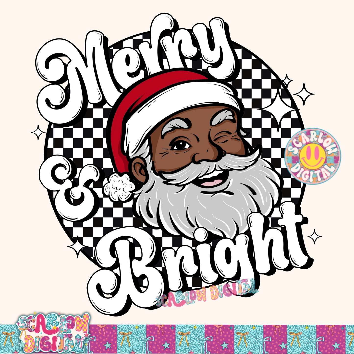 Merry and Bright PNG Digital Design