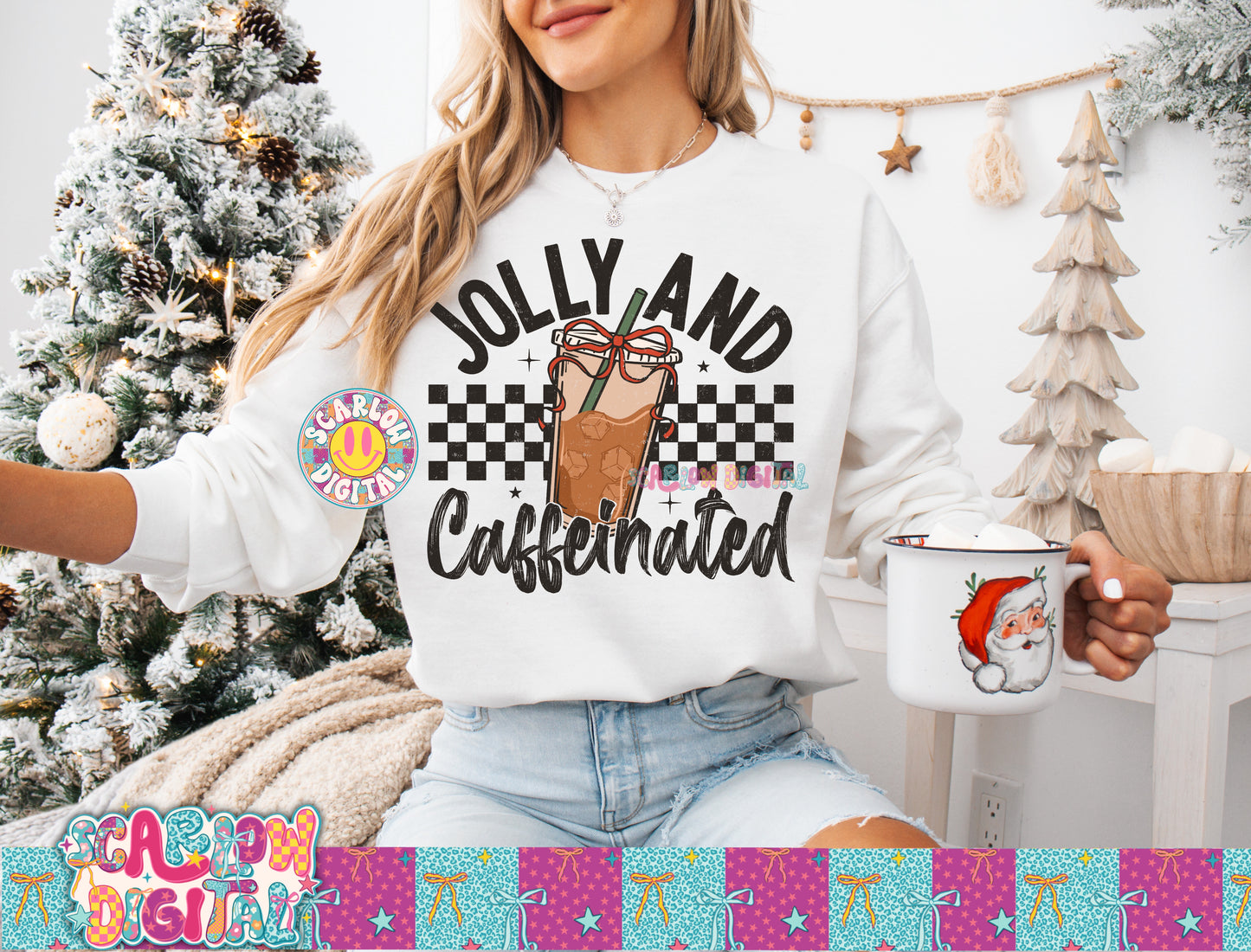 Jolly and Caffeinated PNG Digital Design
