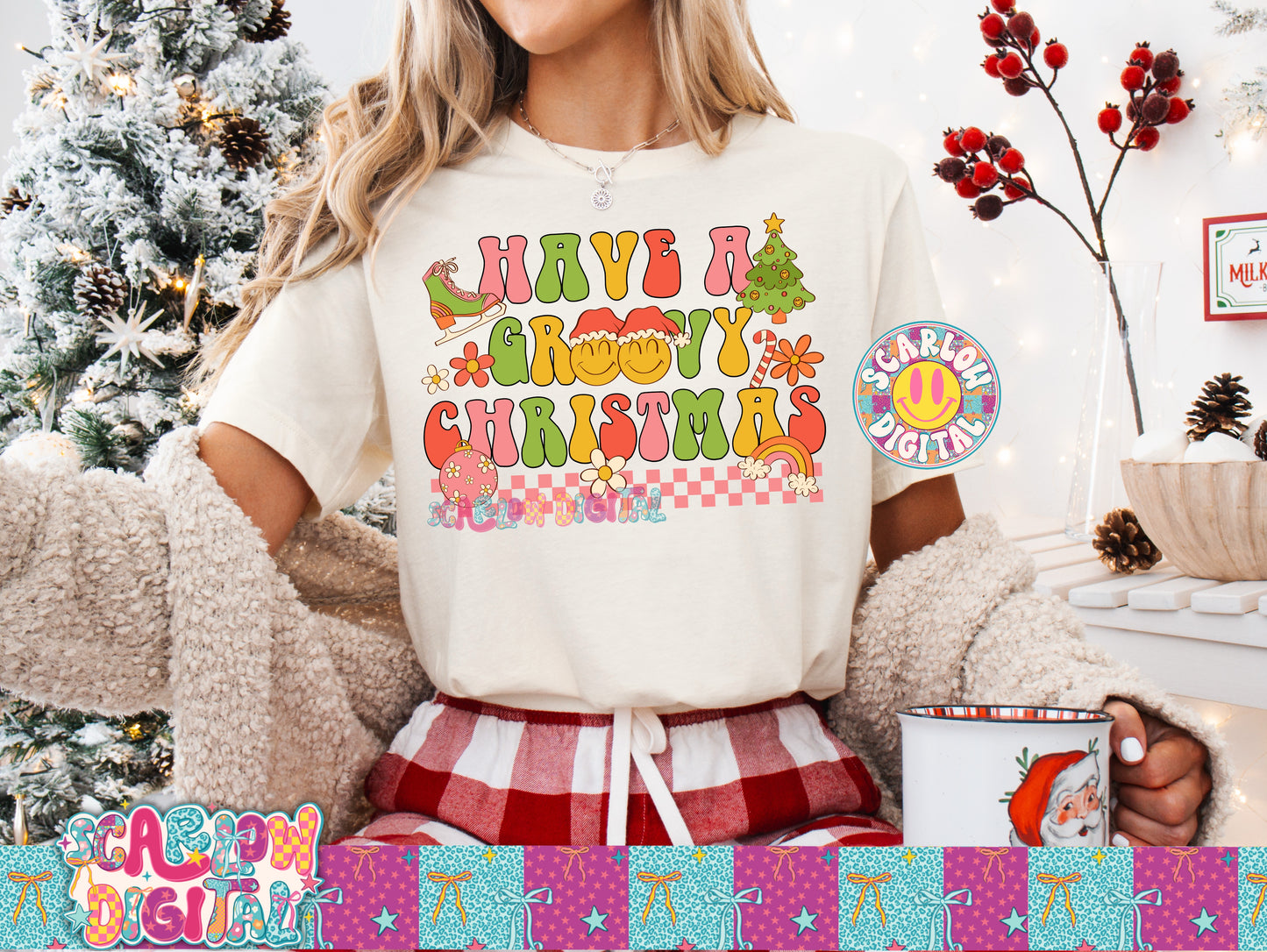 Have a Groovy Christmas PNG Digital Design