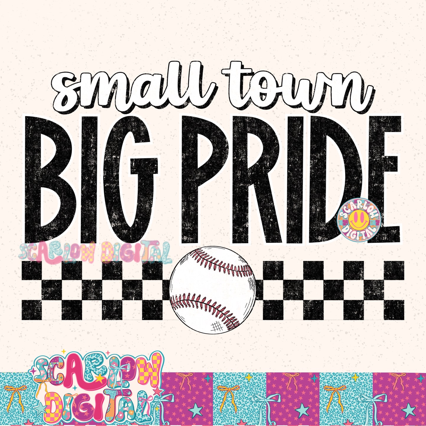 Small Town Big Pride Baseball PNG Digital Design