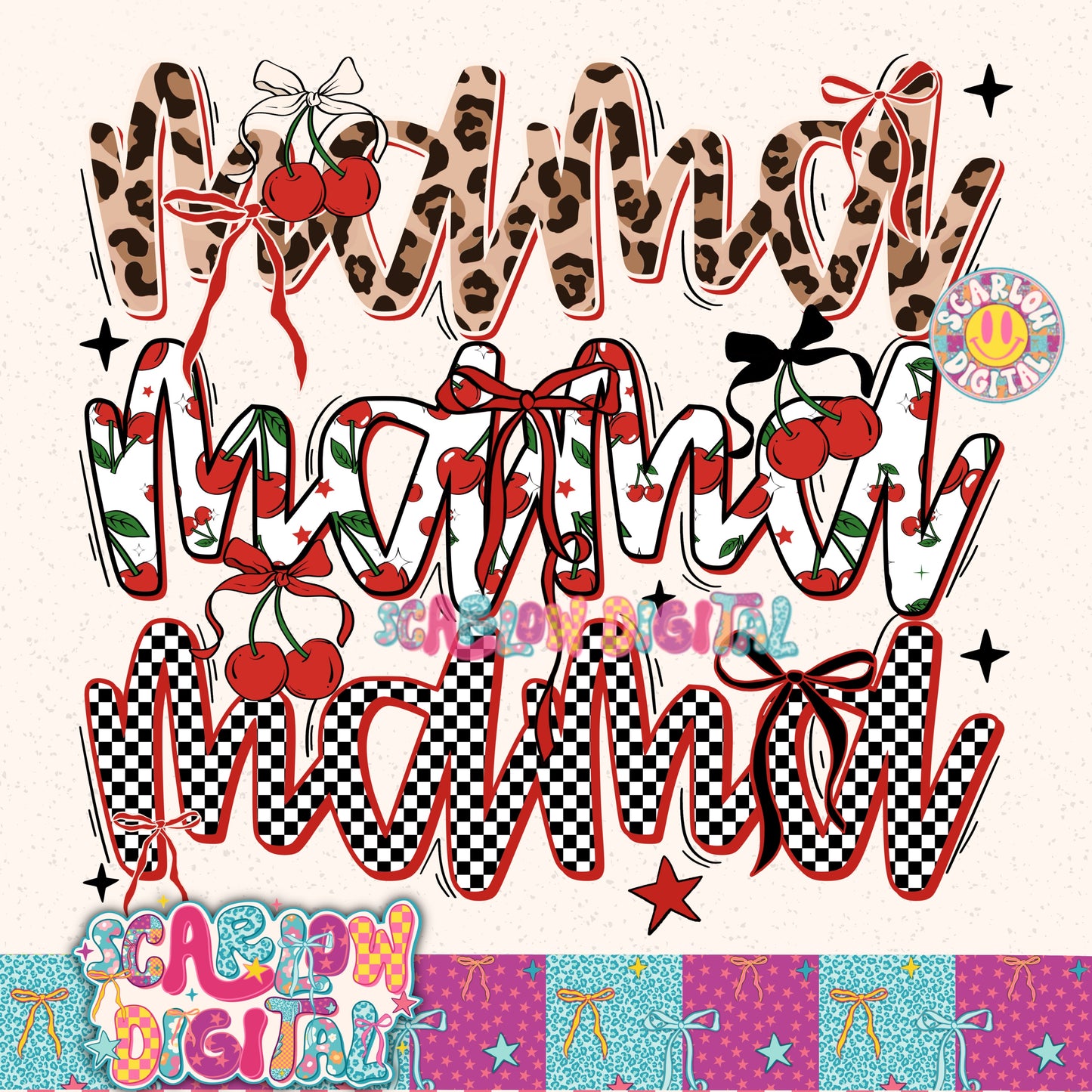 Cherry Mama PNG Digital Design