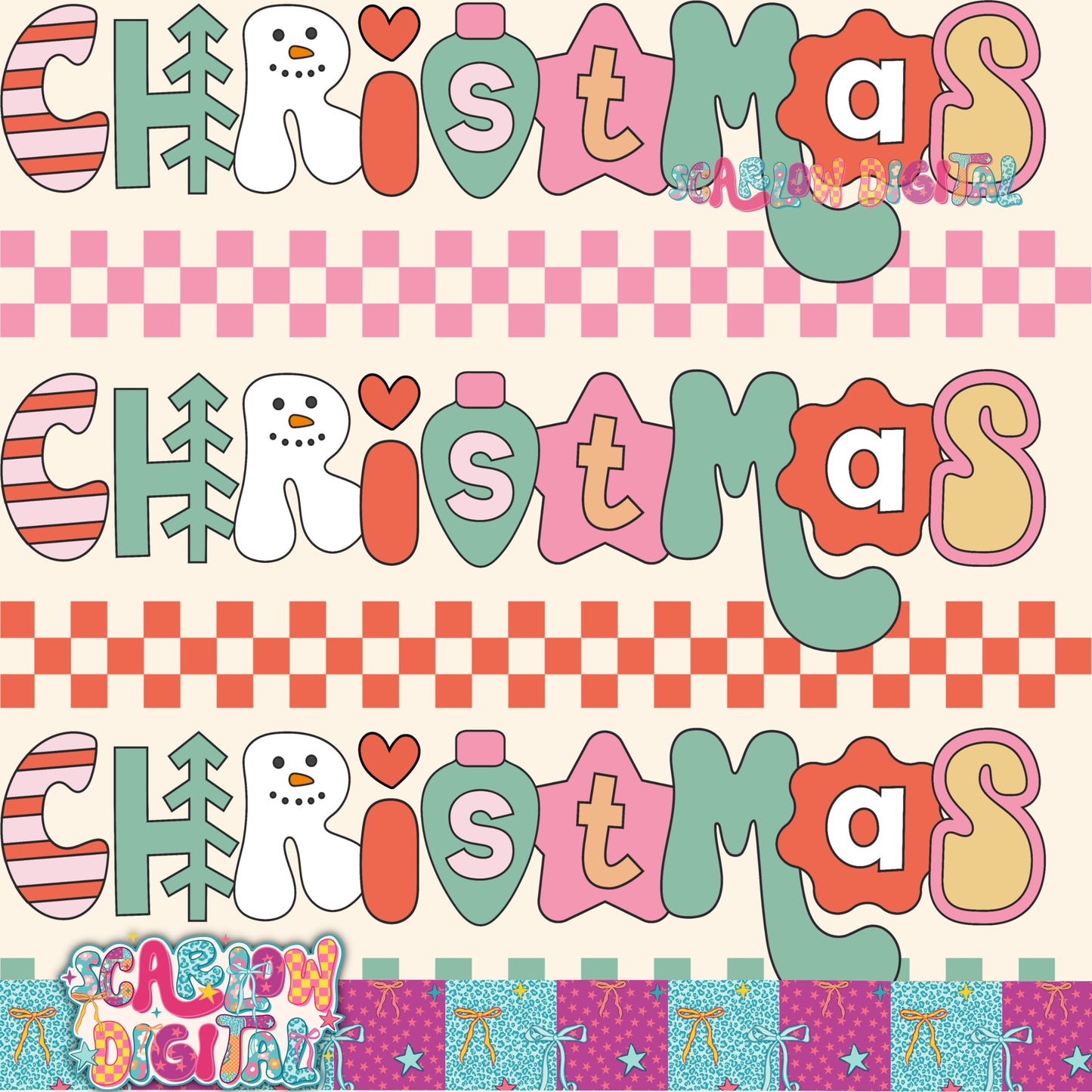 Christmas Seamless Pattern Digital Design