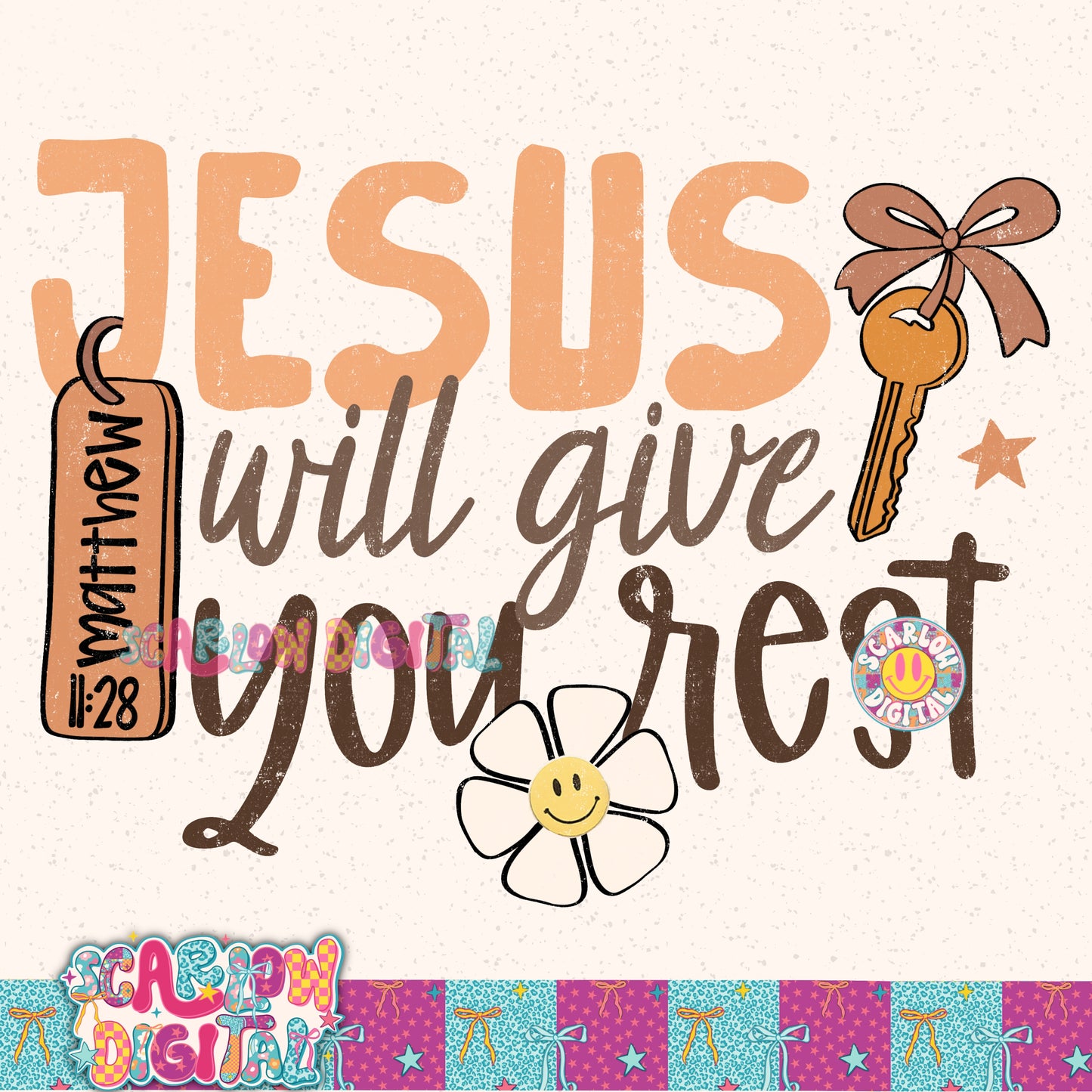 Jesus Will Give You Rest PNG Digital Design