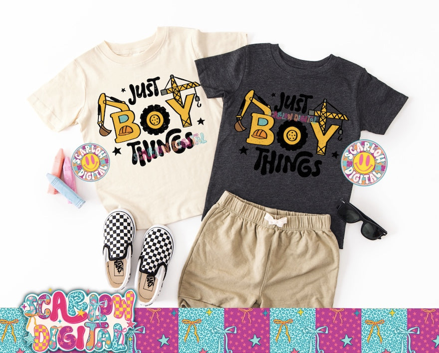 Just Boy Things PNG Digital Design