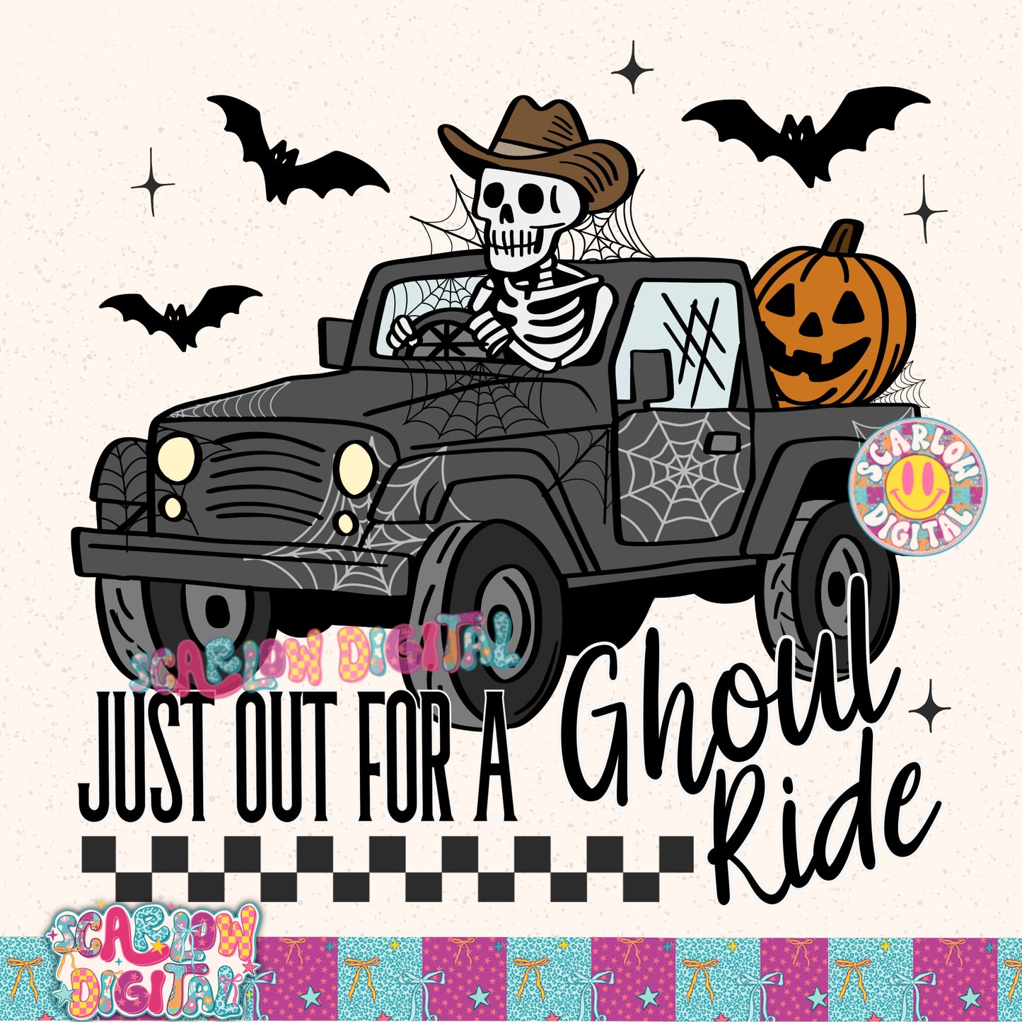 Just Out For a Ghoul Ride PNG Digital Design