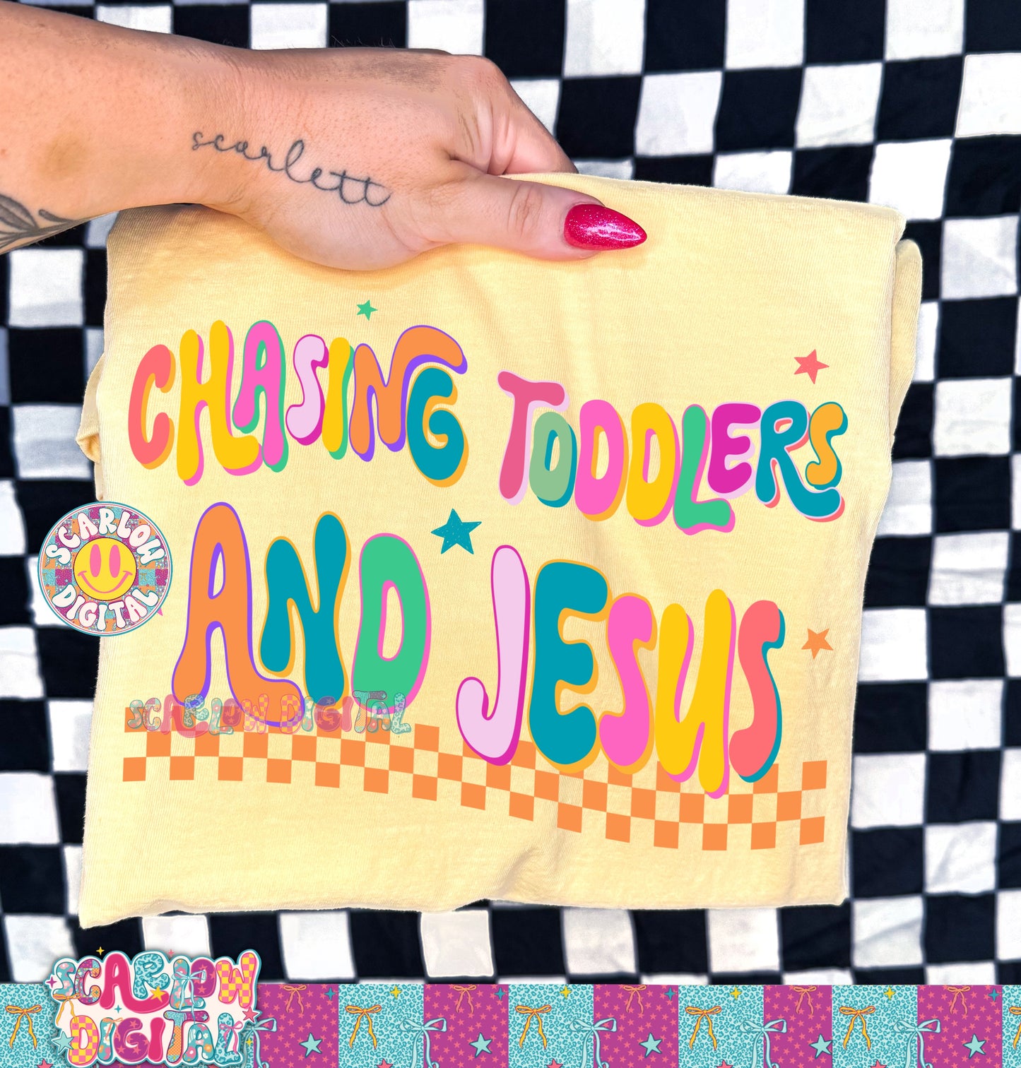 Chasing Toddlers and Jesus PNG Digital Design