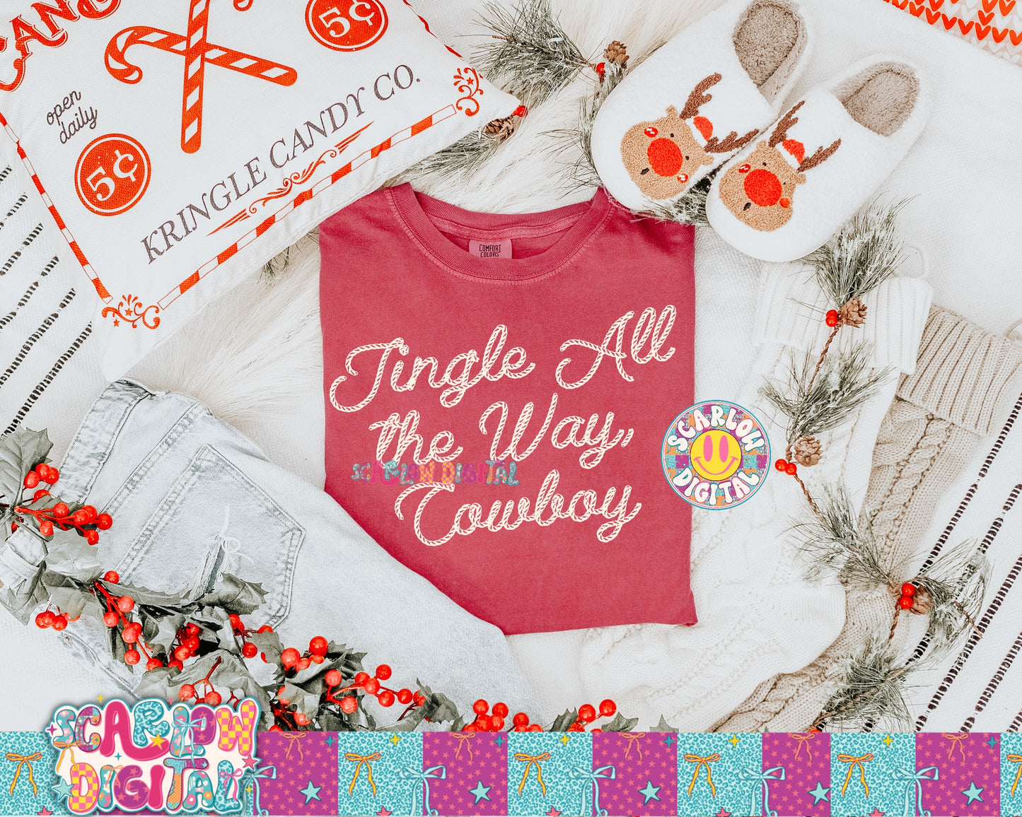 Jingle All the Way Cowboy PNG Digital Design