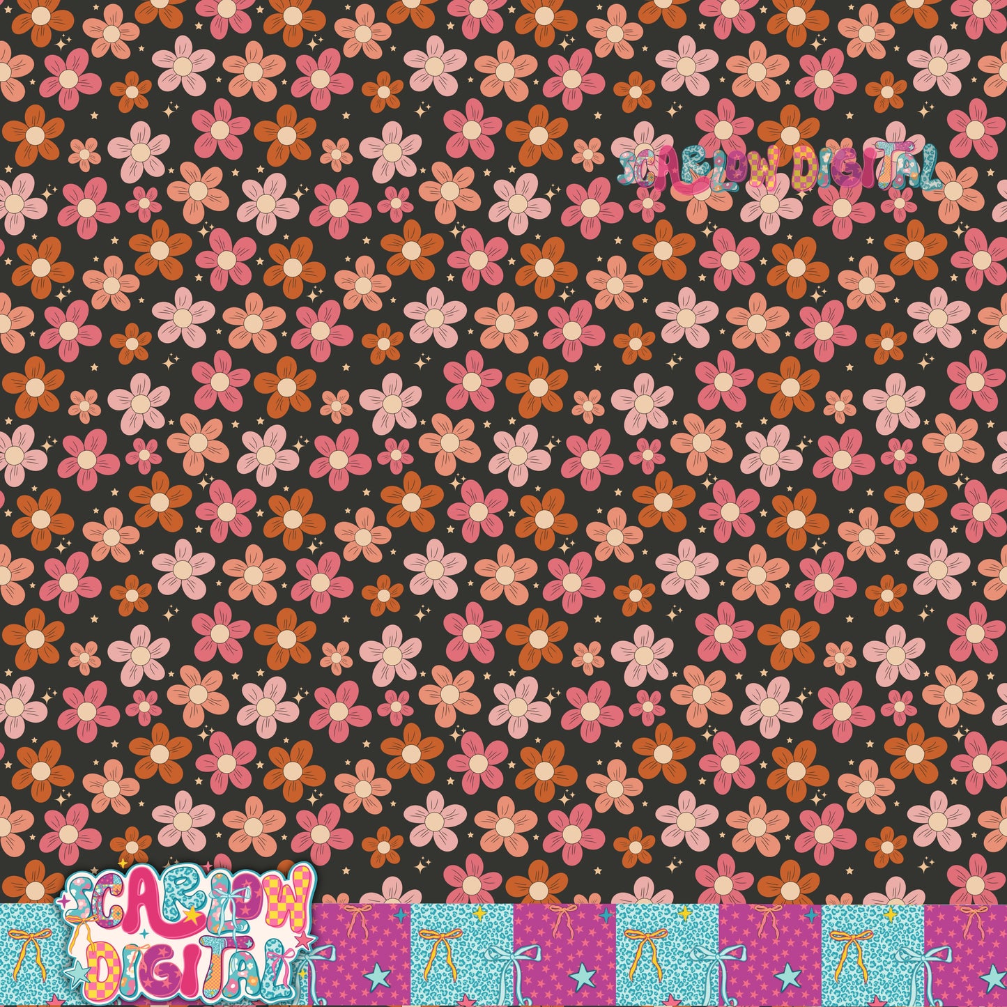 Flowers Seamless Pattern Digital Design