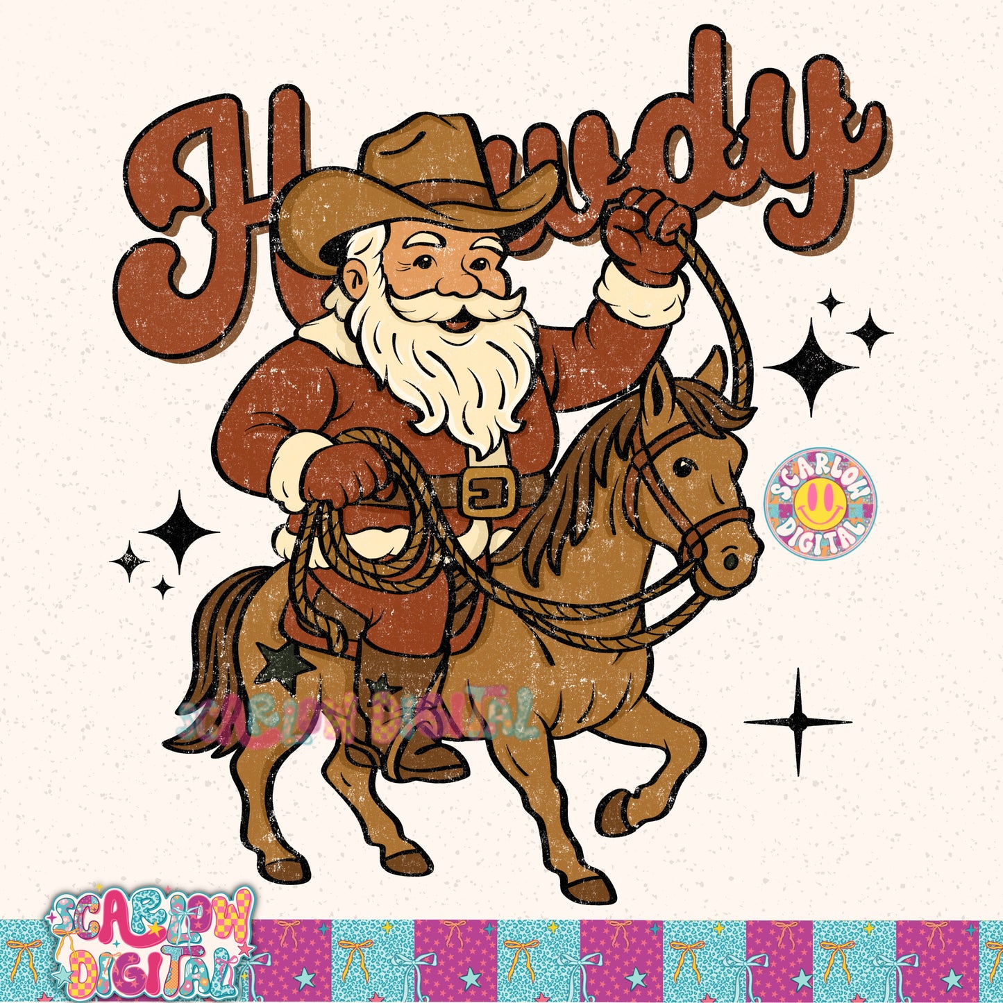 Howdy Christmas Santa PNG Digital Design