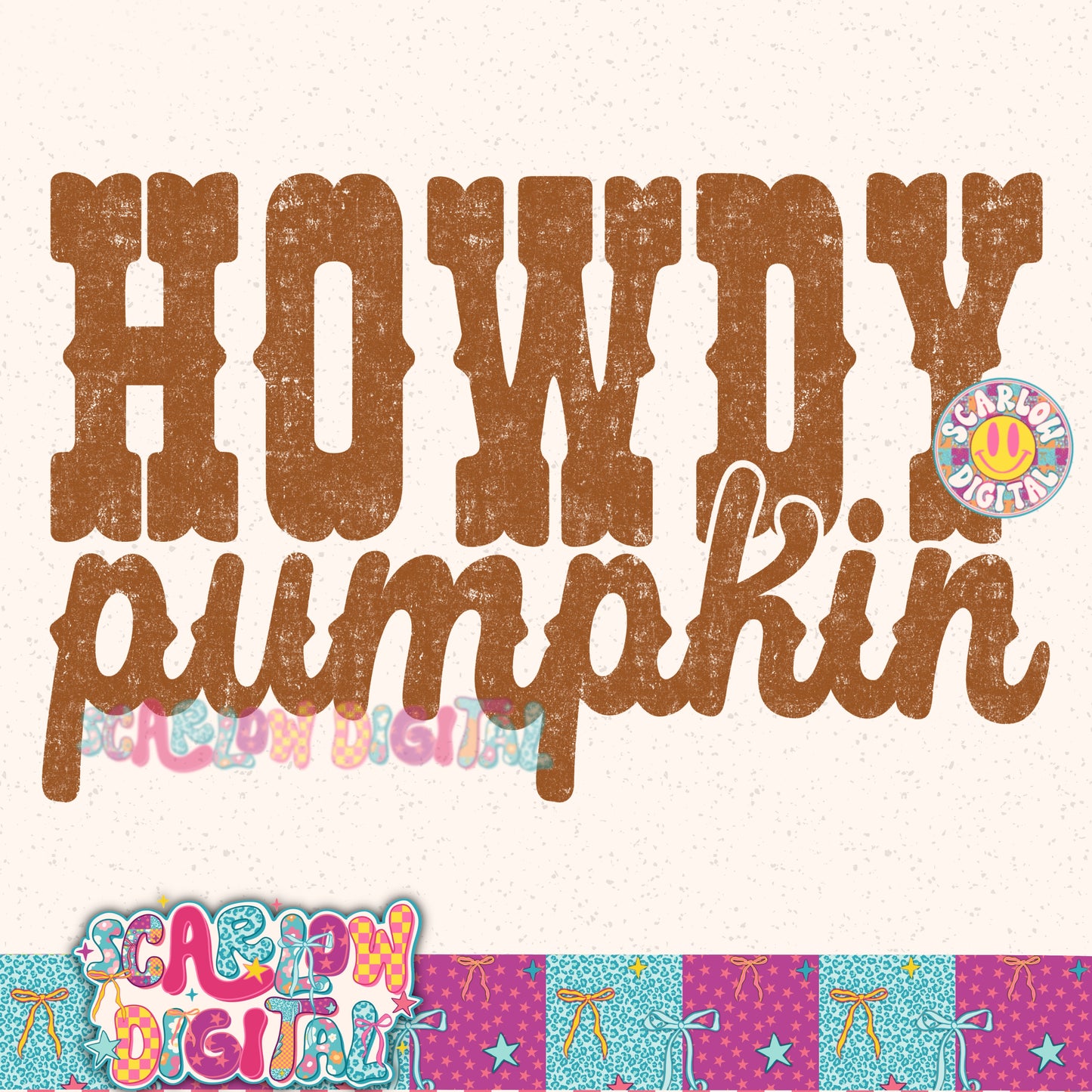 Howdy Pumpkin PNG Digital Design