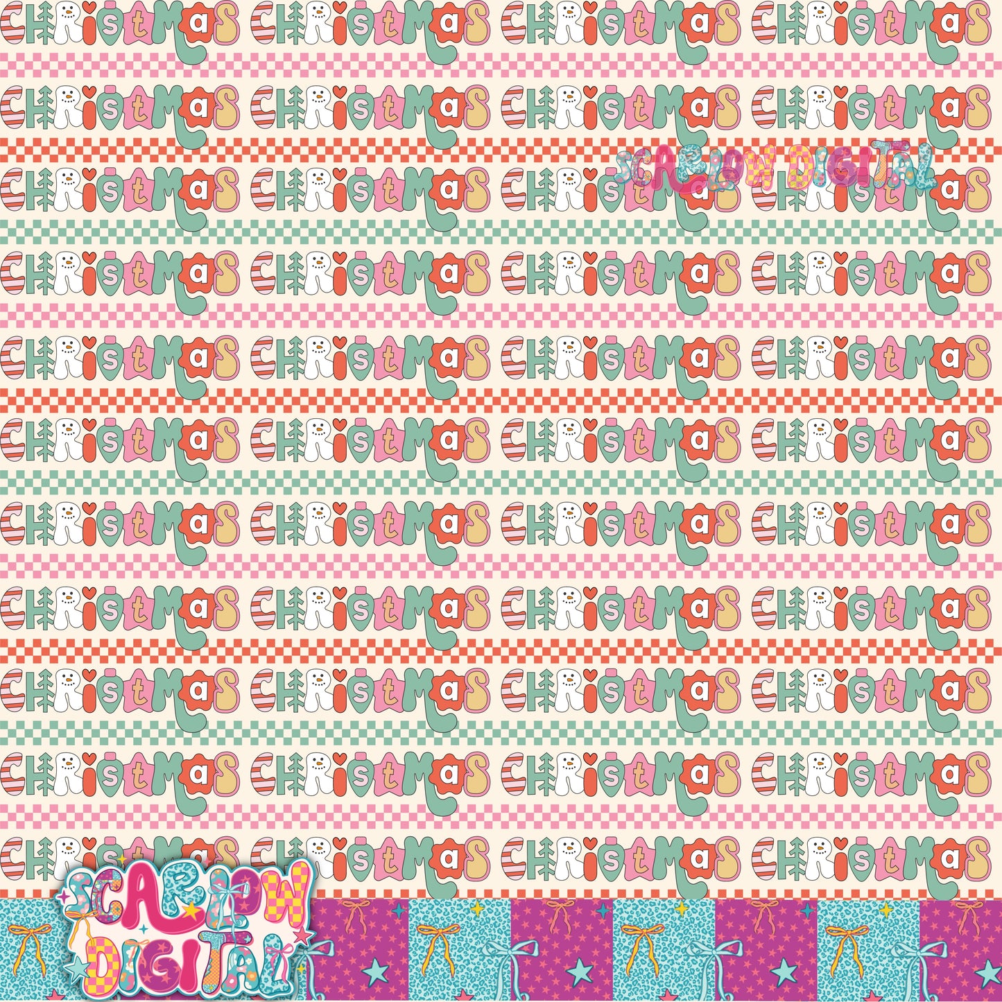 Christmas Seamless Pattern Digital Design
