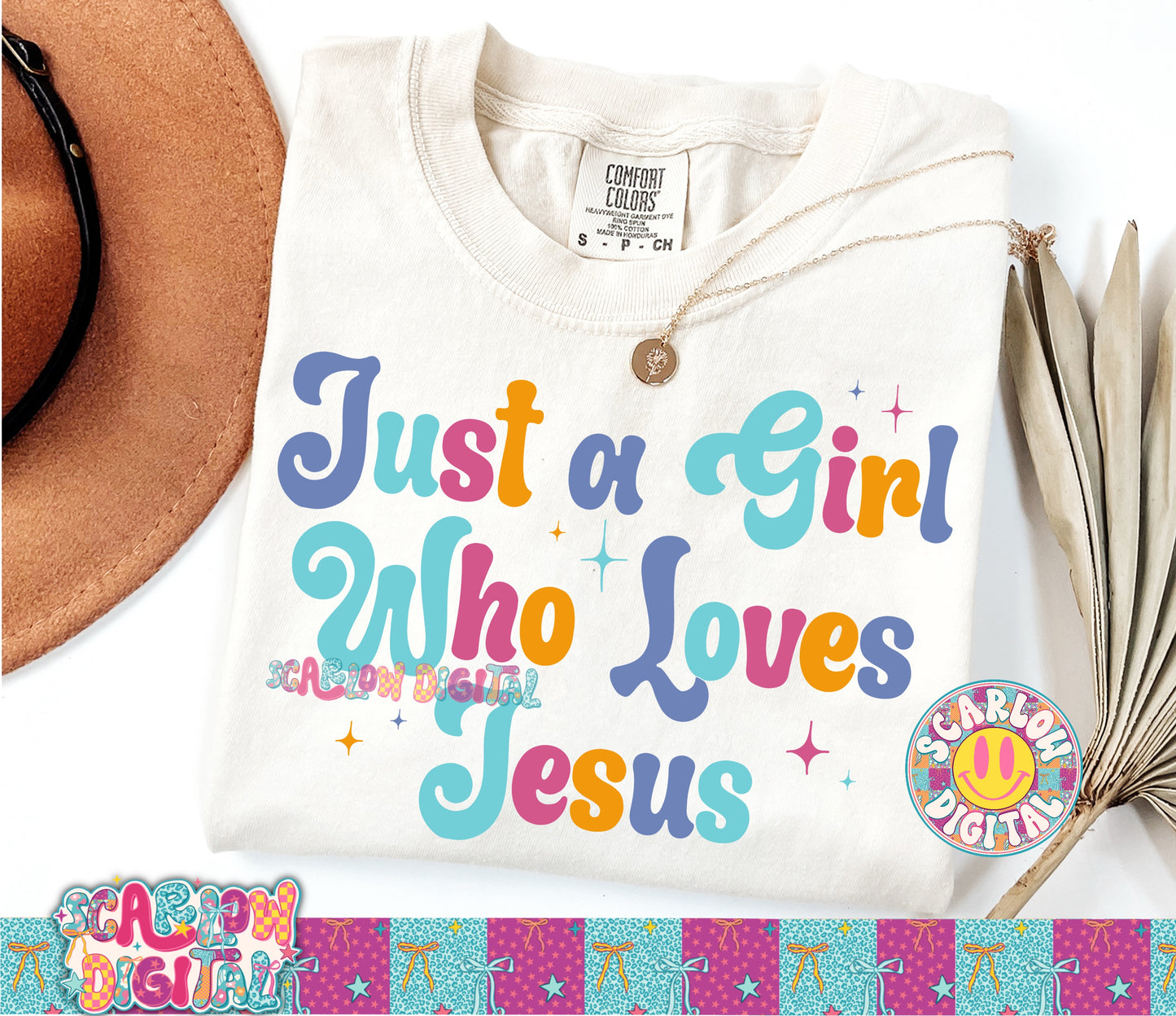 Just a Girl Who Loves Jesus PNG Digital Design