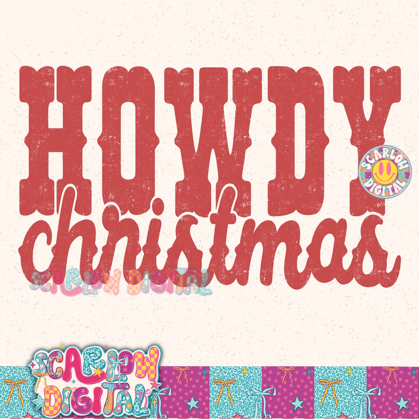 Howdy Christmas PNG Digital Design