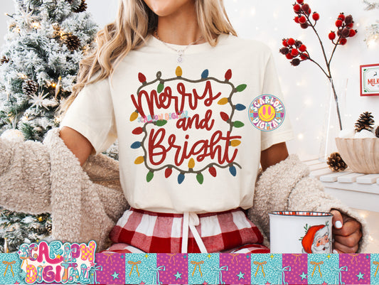 Merry and Bright Faux Yarn PNG Digital Design