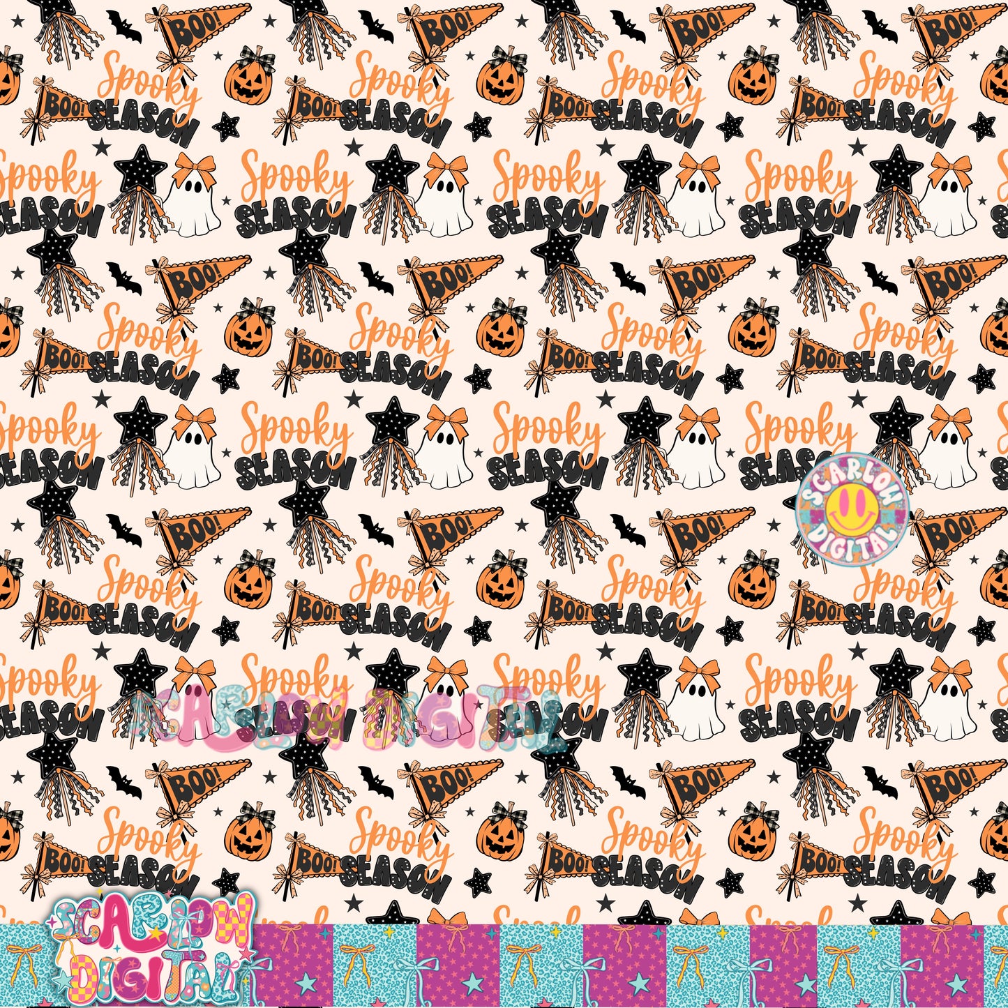 Spooky Season Seamless Pattern Digital Design