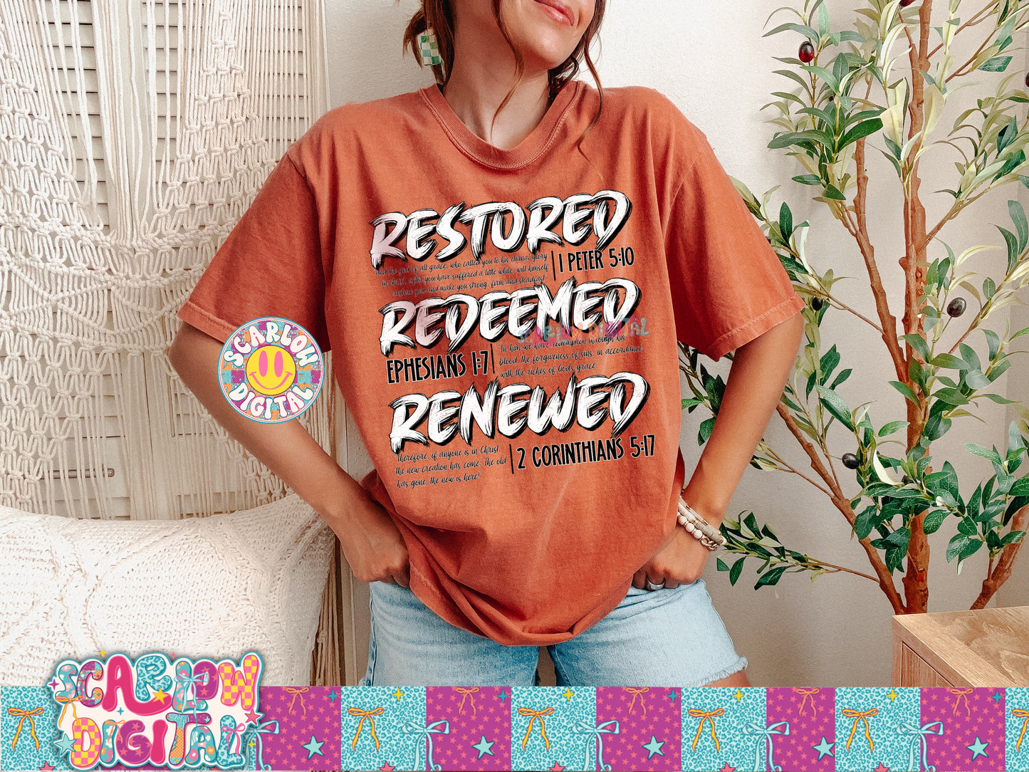 Restored Redeemed Renewed PNG Digital Design
