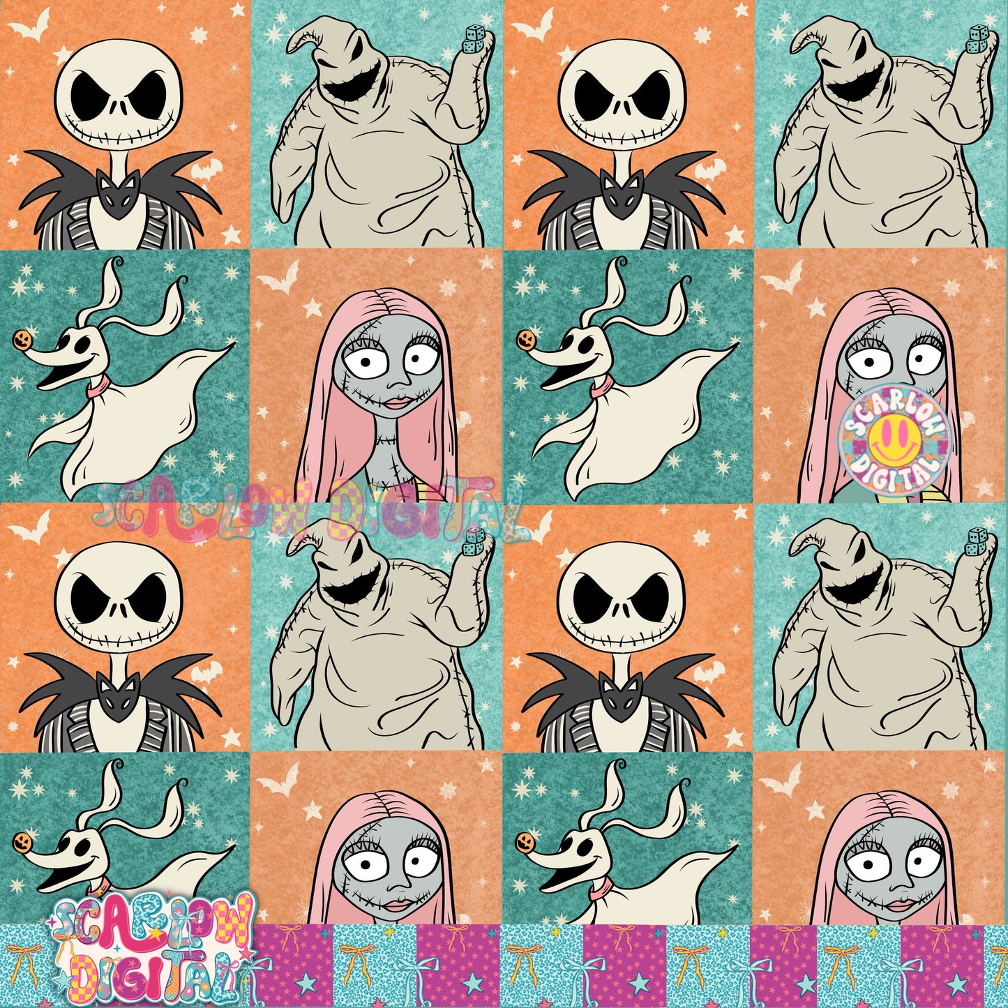 TODAY ONLY: Nightmare Before Christmas Seamless Pattern Digital Design