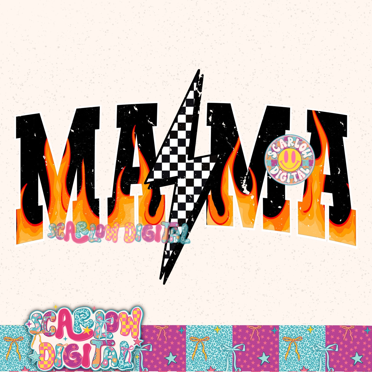 Mama Flames PNG Digital Design