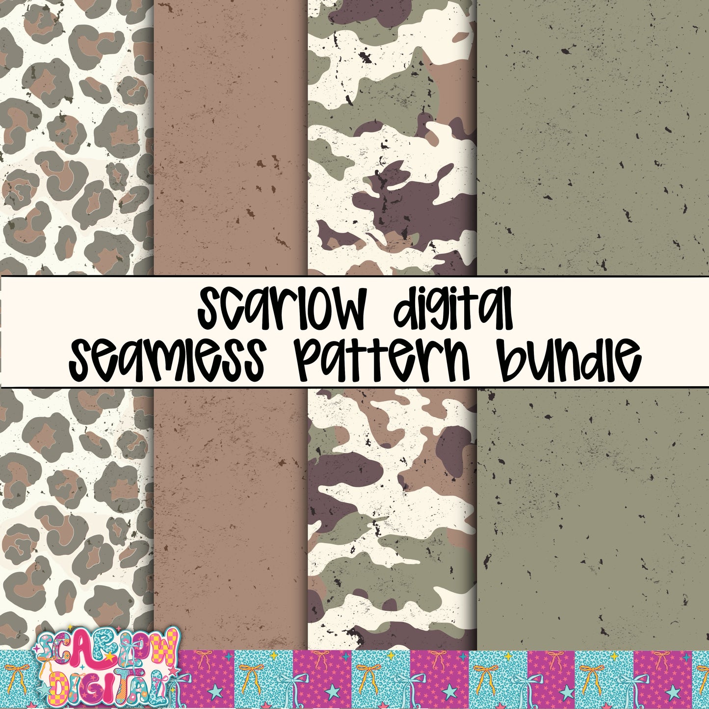 Camo Seamless Pattern Bundle Digital Design