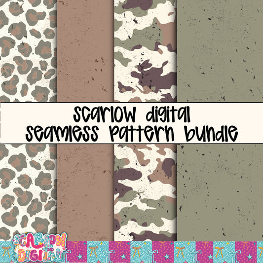 Camo Seamless Pattern Bundle Digital Design
