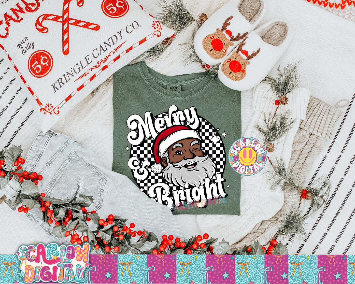 Merry and Bright PNG Digital Design