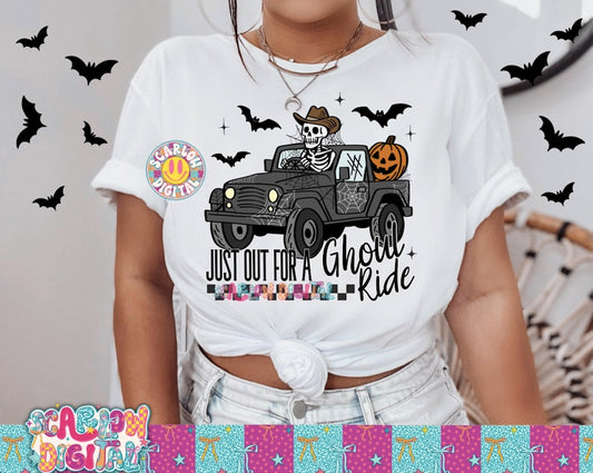 Just Out For a Ghoul Ride PNG Digital Design