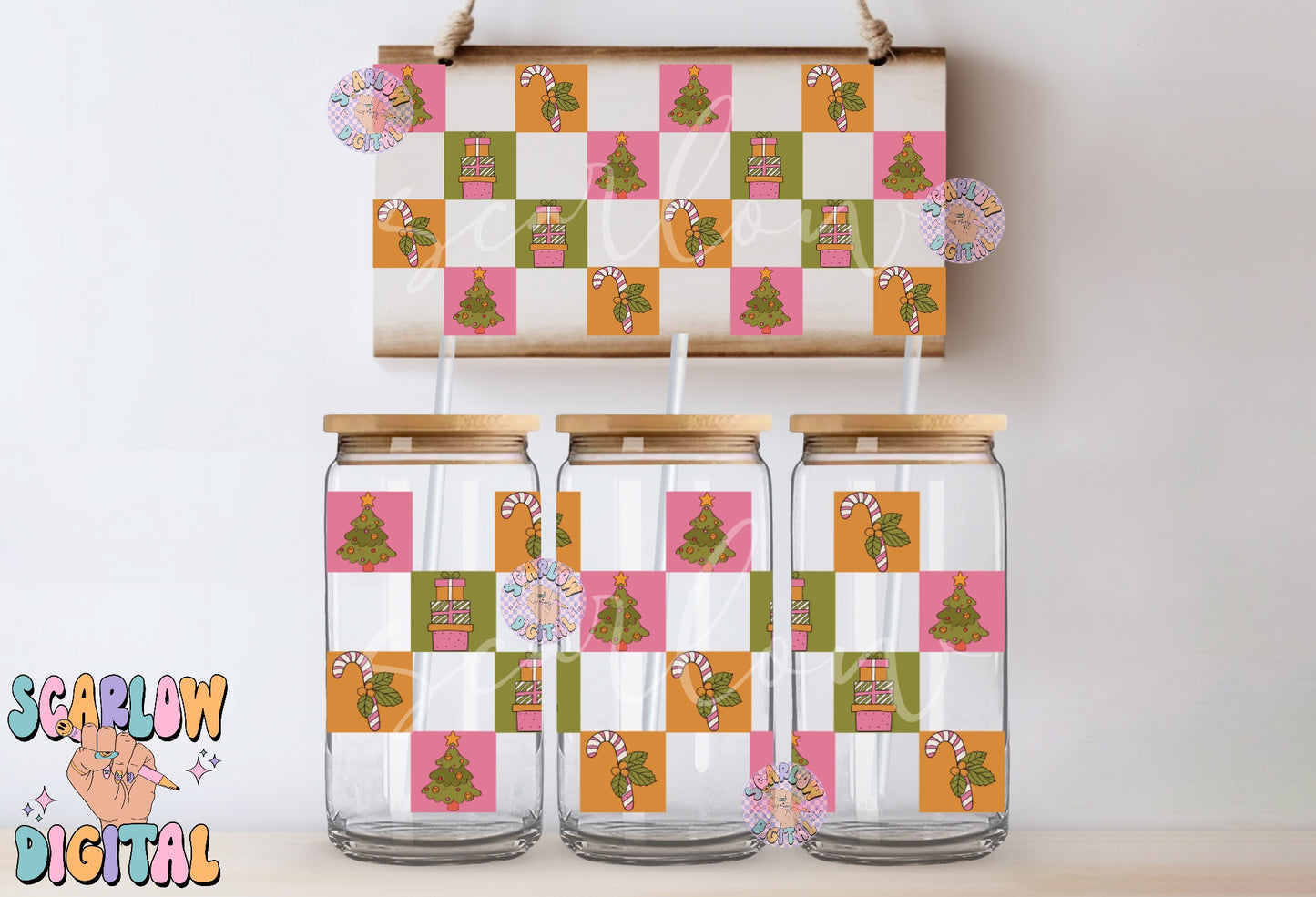 Christmas Can Glass Wrap PNG Digital Design Download, candy cane can glass wrap png, christmas designs, christmas cup wrap png design