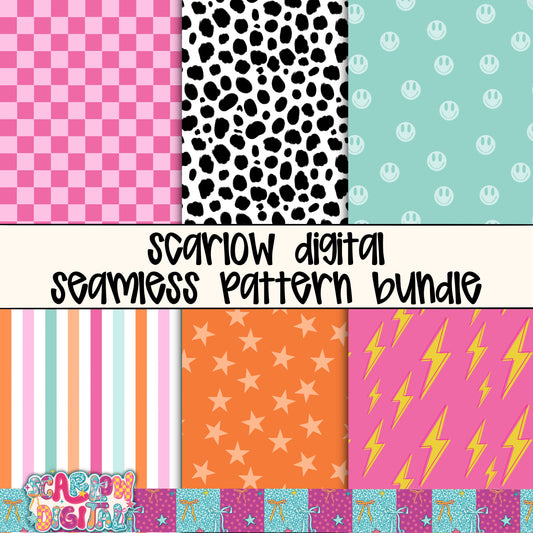 Retro Seamless Pattern Bundle Digital Design