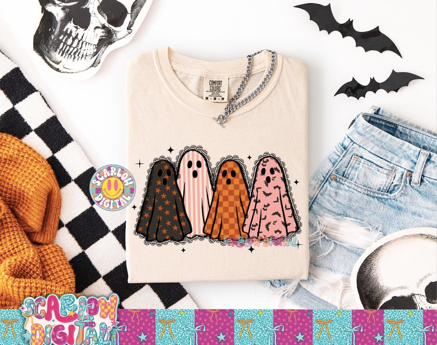 Spooky Ghosts PNG Digital Design