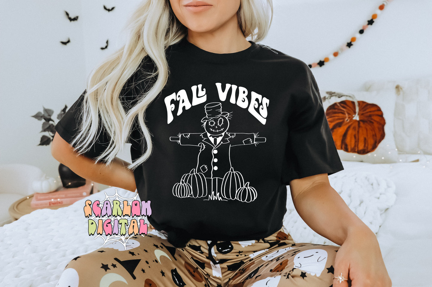 Fall Vibes SVG-Autumn Cricut Cut File Digital Design Download-scarecrow svg, pumpkins svg, boho fall svg, halloween svg, october svg files
