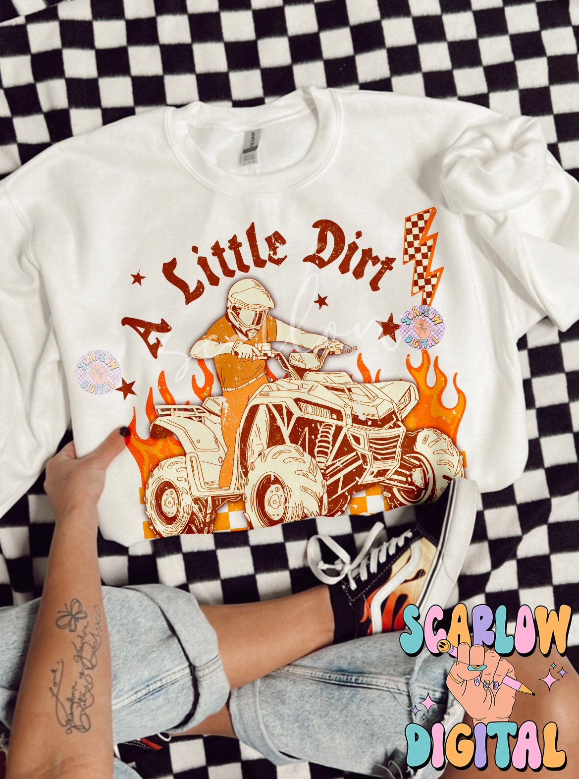 A Little Dirt Never Hurt PNG Digital Design Download, 4-wheeler png, atv png, mud png, little boy png, grunge png, edgy png, png for boys