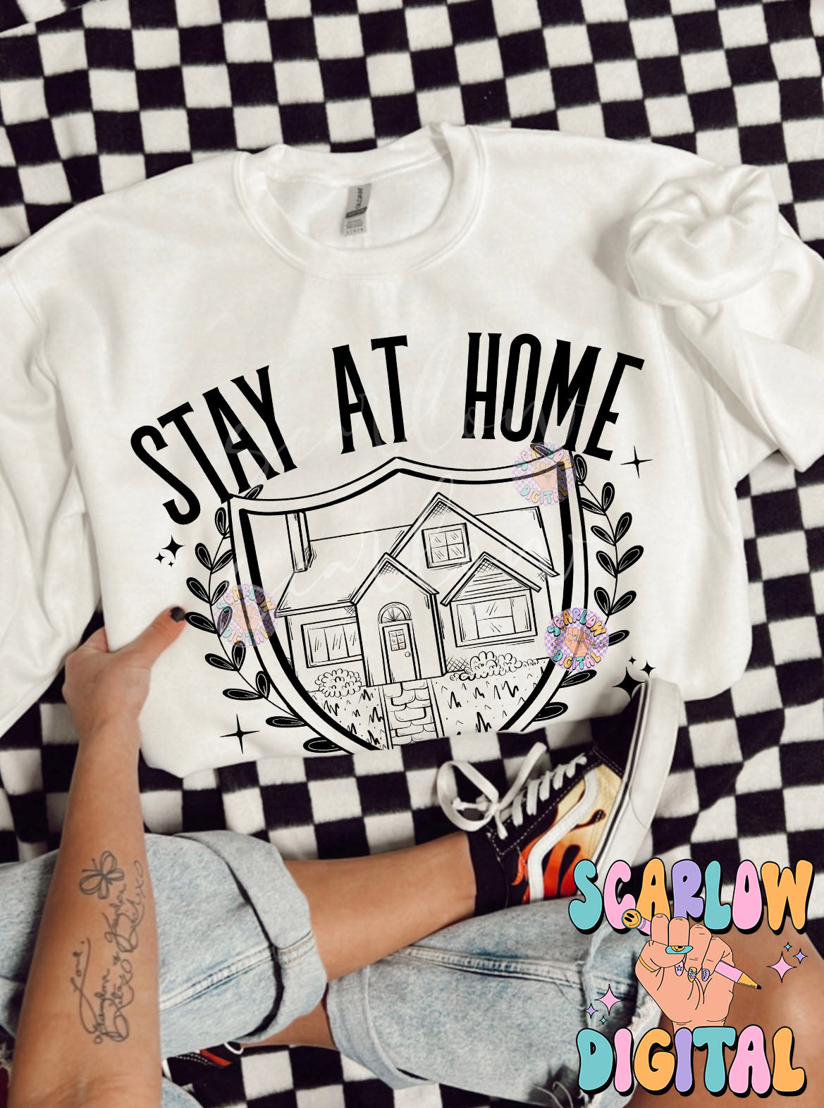 Stay at Home Social Club PNG Digital Design