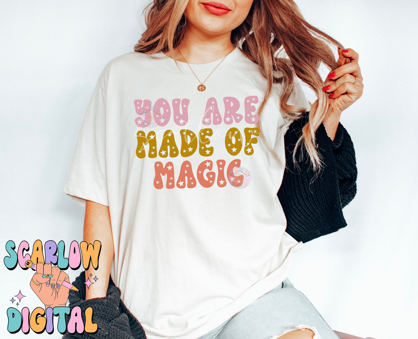 You Are Made of Magic PNG Sublimation Digital Design Download, stars png, girly png, simple png, little girl png, boho png, png for girls