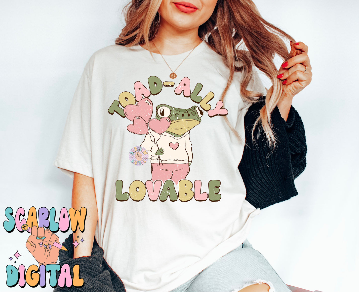 Toad-Ally Lovable PNG-Valentine's Day Sublimation Digital Design Download-funny valentine's day png, kids valentine's day png designs