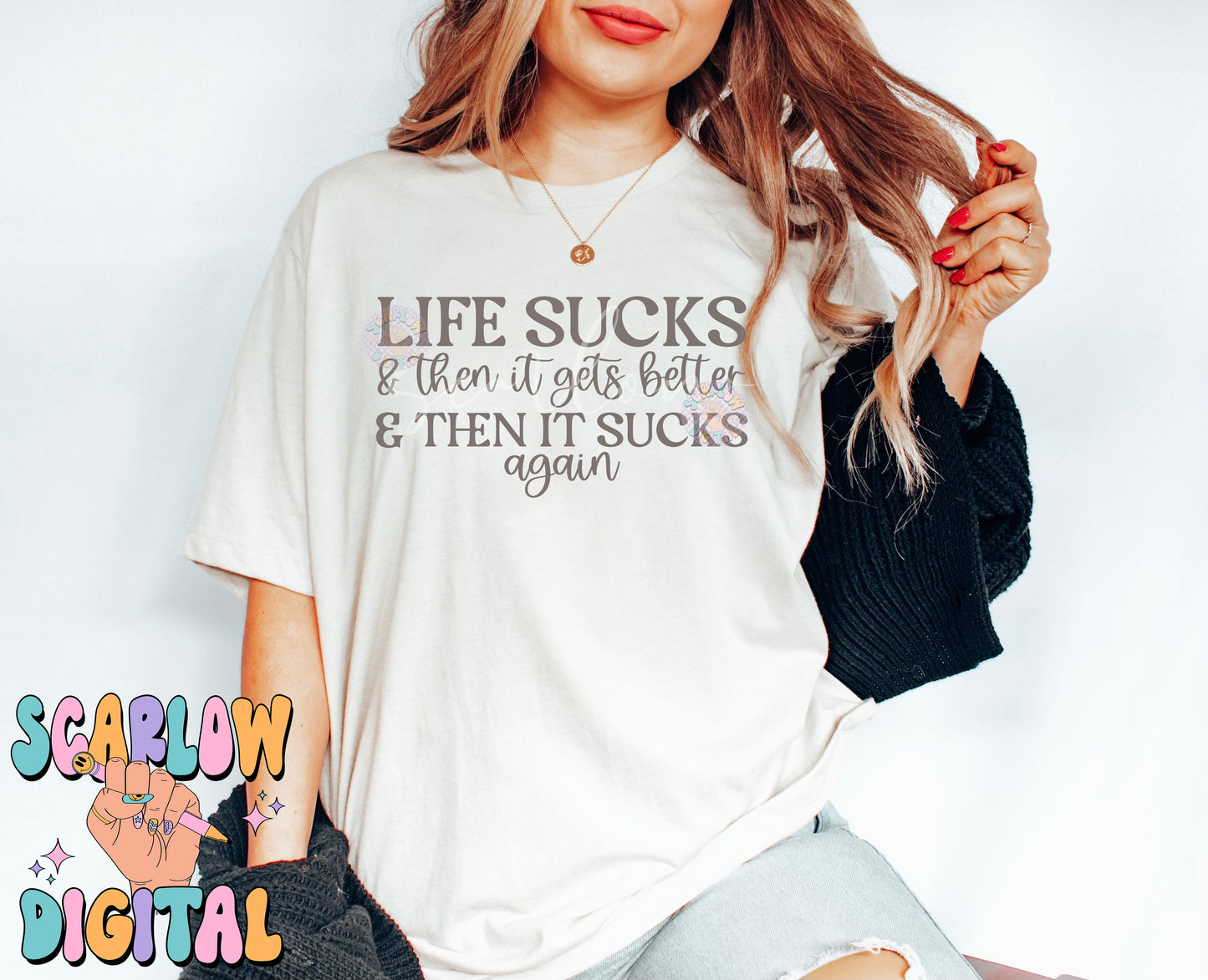 Life Sucks SVG Cricut Cut File-Funny Sublimation Digital Design Download-snarky svg, simple png designs, adult humor svg, it gets better svg