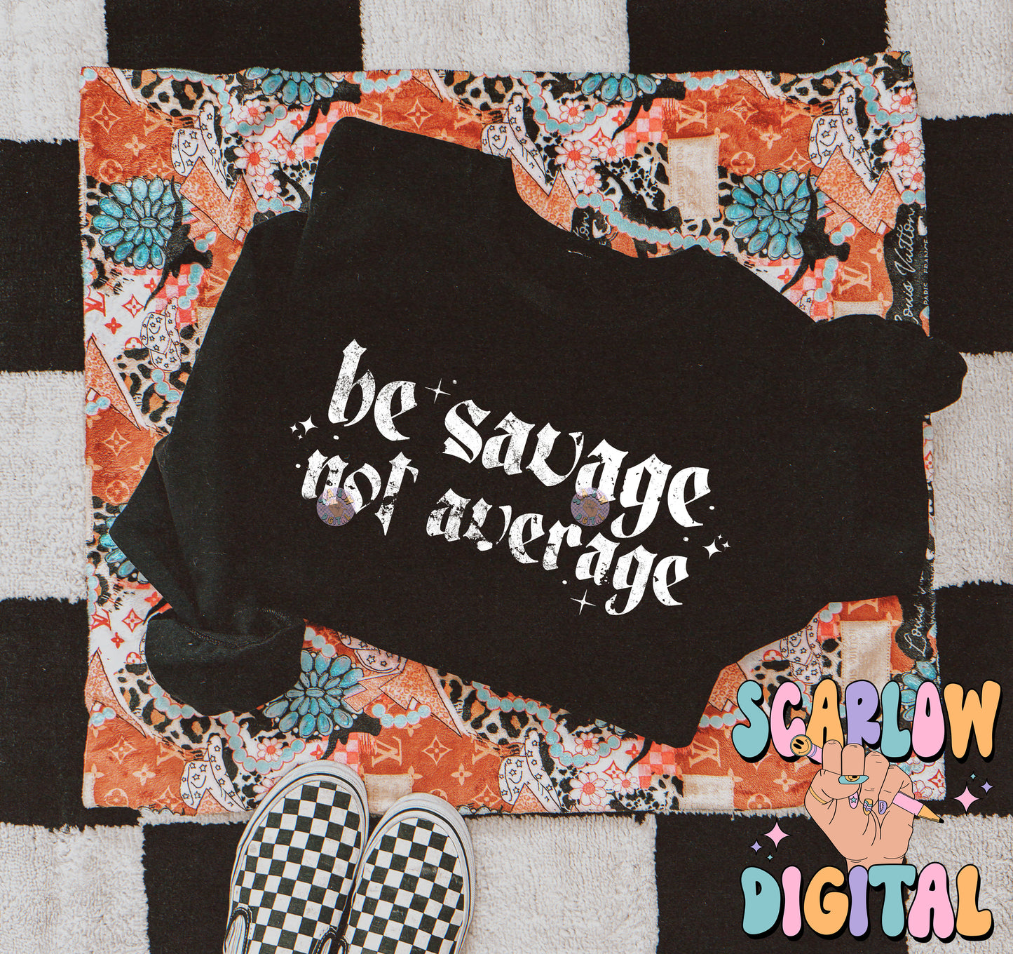Be Savage Not Average PNG Digital Design Download, grunge png, snarky png, self love png, confidence png, single color png, simple png file