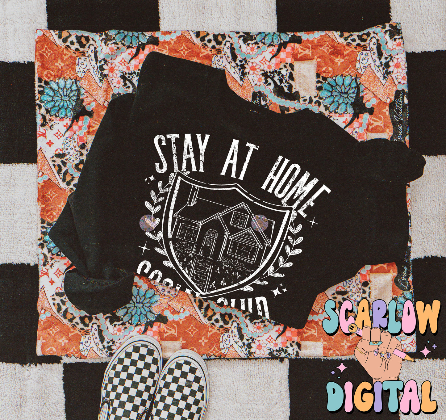 Stay at Home Social Club PNG Digital Design