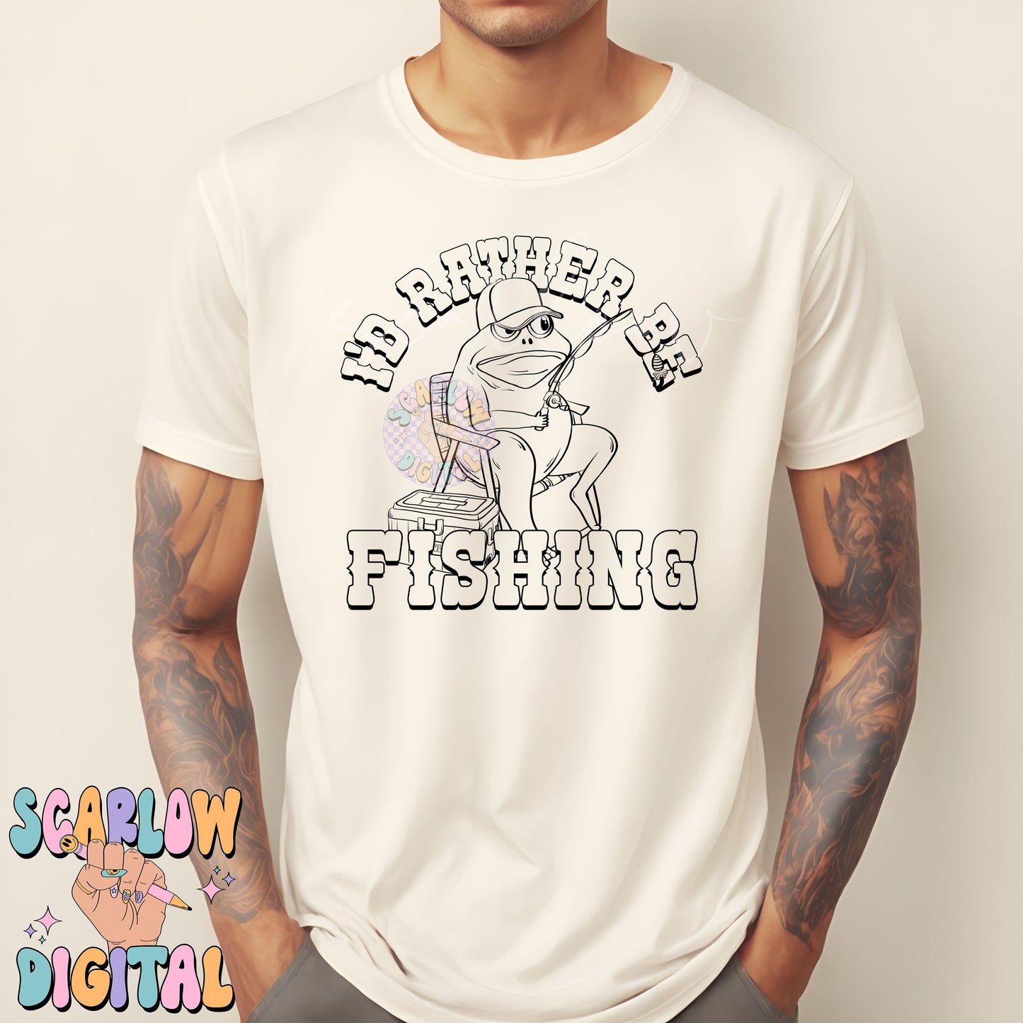 Rather Be Fishing PNG Digital Design