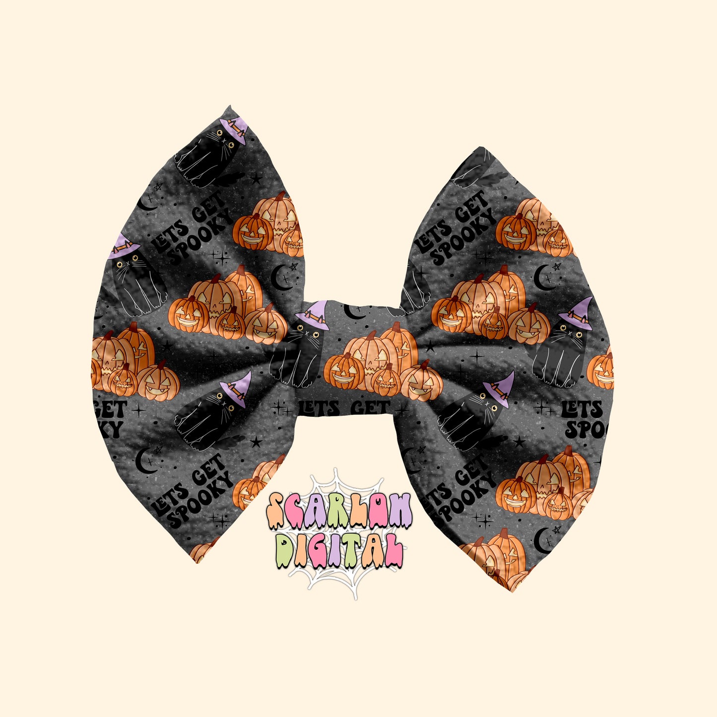 Let's Get Spooky Seamless Pattern-Halloween Sublimation Digital Design Download-spooky surface pattern, black cat seamless file, pumpkins
