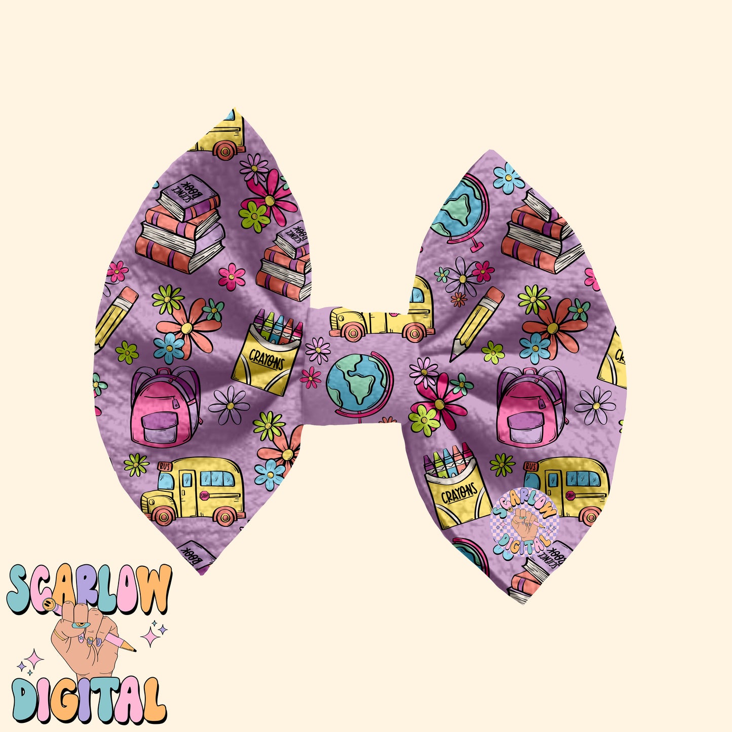 Girl Back to School Seamless Pattern Digital Design