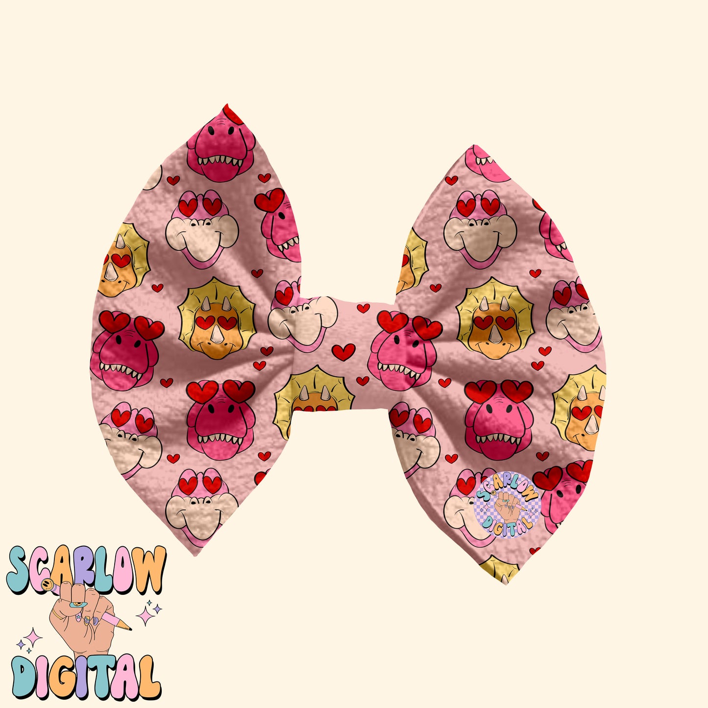 Dinosaurs Seamless Pattern-Valentine's Day Sublimation Digital Design Download-heart eyes seamless pattern, girl valentine's day seamless