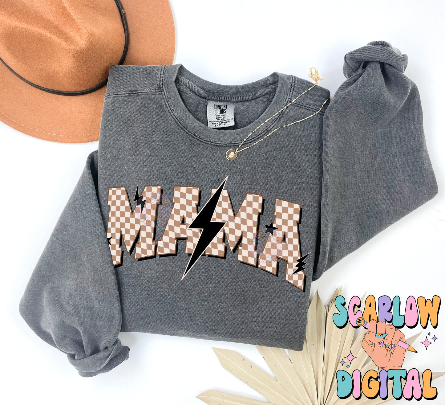 Checkered Mama PNG Digital Design