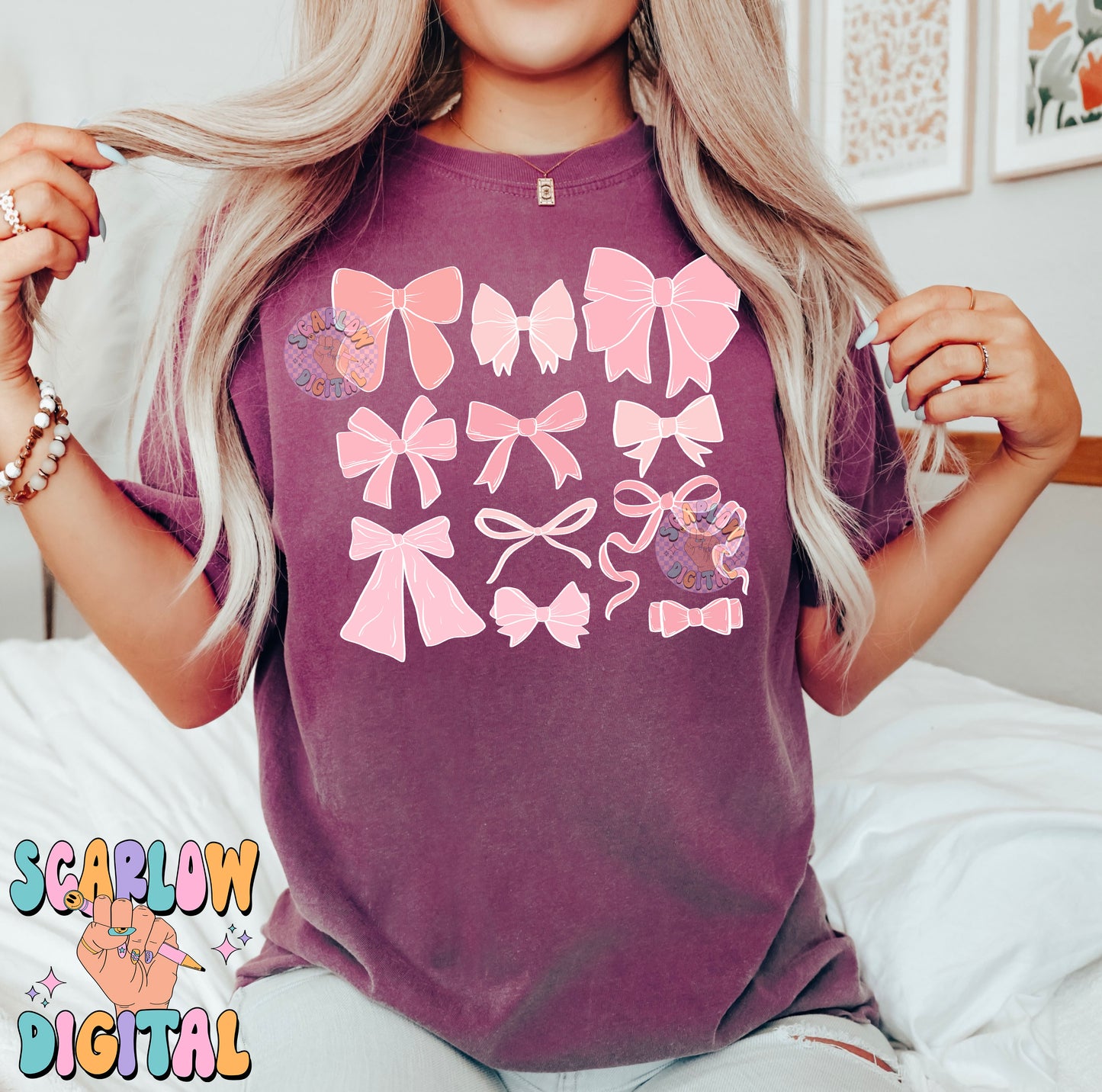 Dainty Bows PNG-Coquette Sublimation Digital Design Download-vintage style png, girly png, soft style png, pretty girl png, little girl png