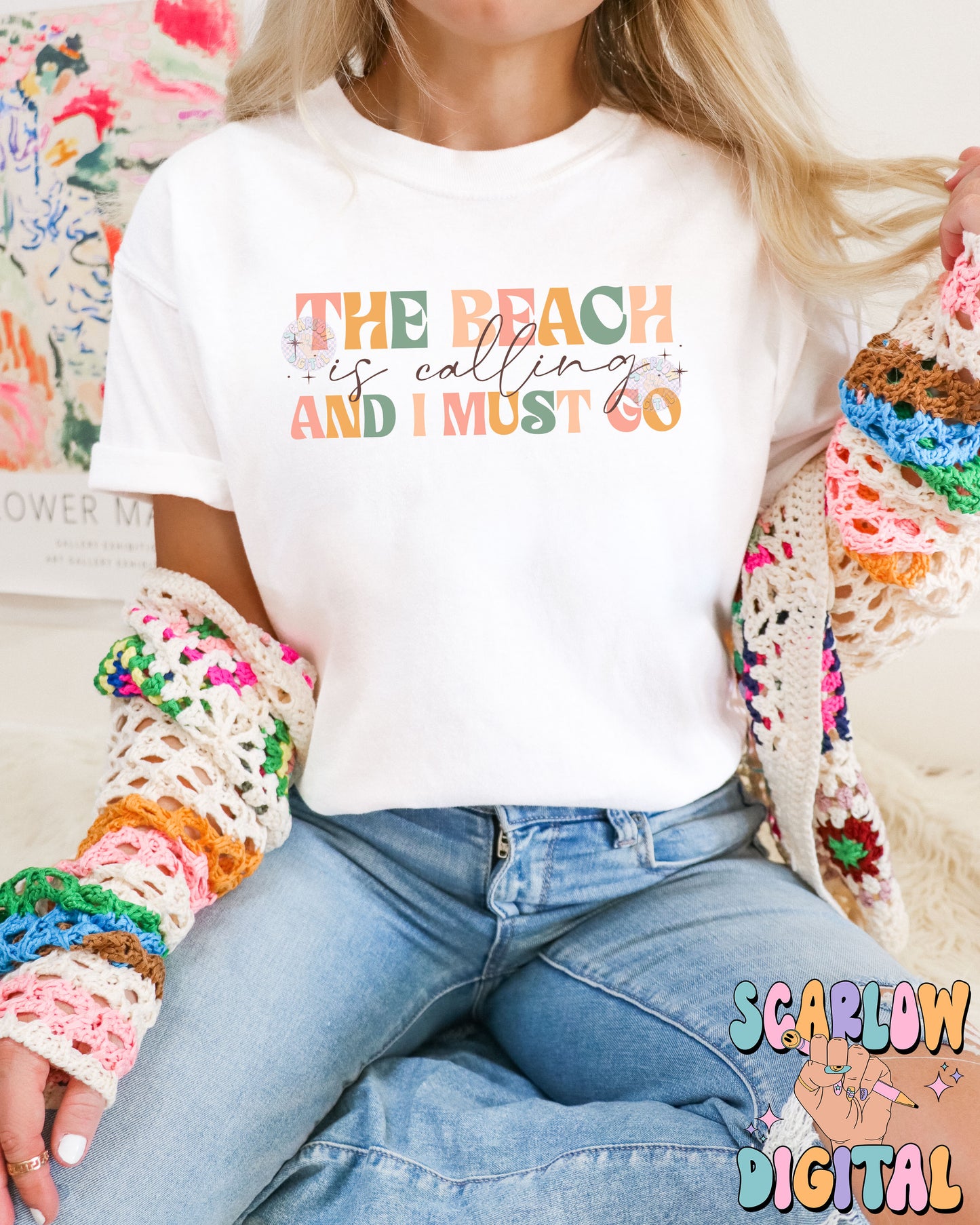 The Beach is Calling And I Must Go PNG-Summer Sublimation Digital Design Download-ocean png, summertime png, simple summer design, beach png