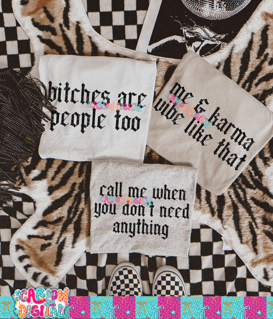 Snarky Old English Font Sayings PNG Digital Design Bundle