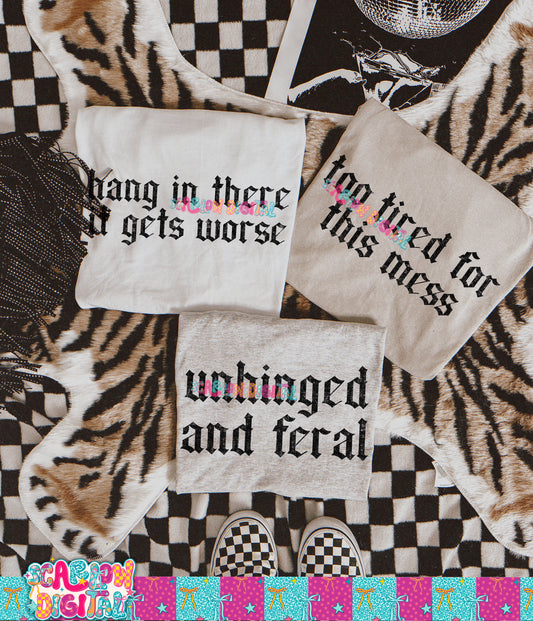 Snarky Old English Font Sayings PNG Digital Design Bundle