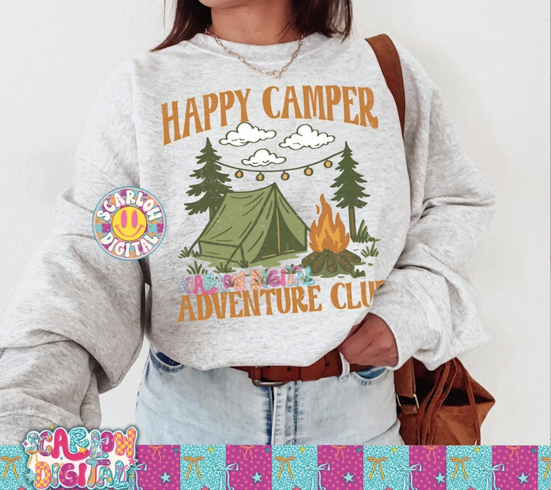 Happy Camper Adventure Club PNG Digital Design